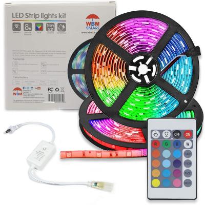 China High Voltage 220V Rainbow Smart LED Strip Light RGB Flexible Led Light Bar for sale