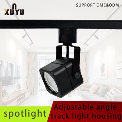 China MR16 Gu10 Spotlight Fixtures Square Black Track Lighting Fixture for sale