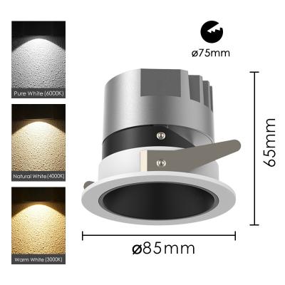 China Lighting Angle 15° 24° 36° Led Spotlight Hotel Home Anti Glare Cob Downlight for sale