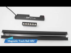 OEM Black Embedded 48V Magnetic Track Light Low Voltage Safety