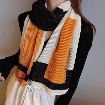 China New Pattern Polyester Crinkle Scarf For Women Spring And Autumn Fashion Printing Shawls For Women Keep Warm Winter Scarf for sale