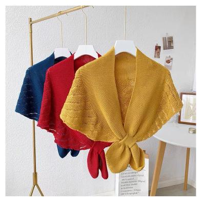 China Shawl Acrylic Fiber Shawl Women Small With Skirt Spring And Summer Air-Conditioned Part Protect Cervical Knitting Cape for sale