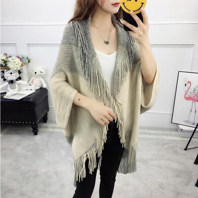 China Shawl Fringed Shawls For Women Spring And Autumn New Style Sweater Knit Fashion Coat for sale