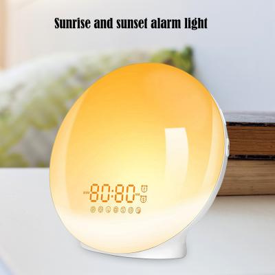 China Calendars Alarm Digital LED Smart Light Clock Simulation Coloful Sunrise Sunset App Control Home Decoration for sale