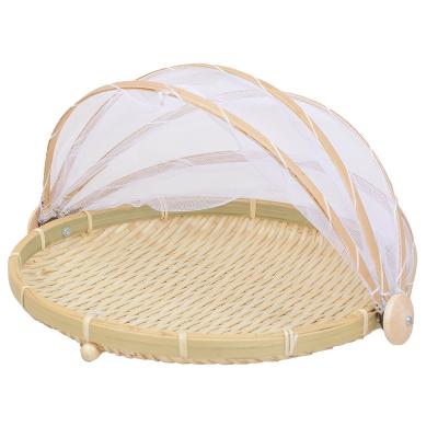 China Wholesale Handmade Bamboo Fruit Woven Storage Basket Fly Proof and Insect Repellent Basket Viable Storage for sale