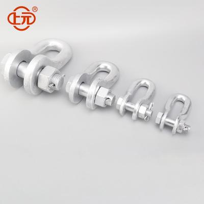 China Connect clamps with insulator Shangyuan Hot Dip Galvanized Shackle Type U-Shackle Type U Anchor Shackle for Power Line Fittings for sale