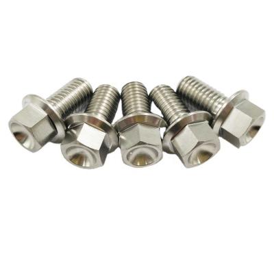 China Titanium motorcycle parts M10 gr5 hex flange bolts racing bolts screw for motorcycle for sale