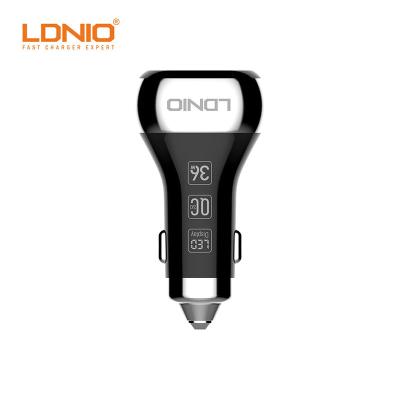 China LDNIO C2 QC3.0 Standard Universal Quick Phone Charger CE LED Display ODM Fast Charging Car Charger 2USB Car Charger OEM Dual USB for sale