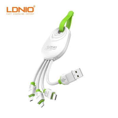 China High Speed ​​Data Charging LDNIO LC95 3 in 1 Phone Cable Simultaneously Charge and Transmit for iPhone/Type C/Micro USB Data Cable for sale