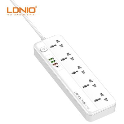 China Residential / General Purpose LDNIO SC5415 Power Strip with USB PD/QC 3.0 Outlets 4 USB Port and Switch 2500 W Button Extension Power Socket 20 W Total 20 W for sale