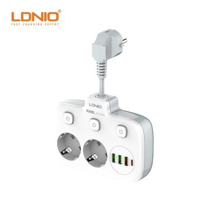 China Residential / General Purpose LDNIO SE2435 OEM EU Standard Cube Power Strip With Type C CE Outlet Sockets Wall Extension Cord USB Ports Electrical Switch for sale