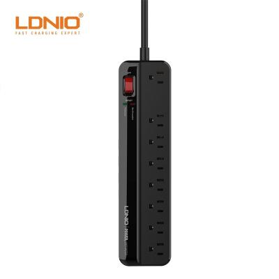 China Convenient Security LDNIO 8 USA Outlets Power Strip 2 Meters Attach Black 34.5W USB Special Design Power Socket Plug for sale