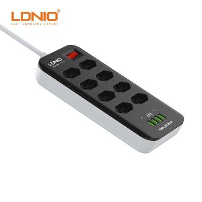 China LDNIO SBR8412 Residential/General Purpose Brazilian Socket with 8 AC Outlets, Electrical Outlet Extension with Switch Control and 4 USB for Phone to Charge for sale