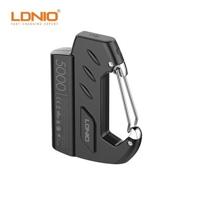 China Portable Carabiner Power Bank LDNIO PR522 Carabiner Slim Waterproof Portable Power Bank With Dual USB Ports Main Chain Power Bank for sale