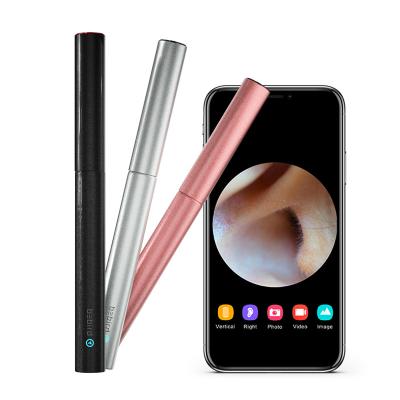 China Plastic + Aluminum Alloy Shell Smart Ear Endoscope Otoscope Inspection 1080p Smart Visual Ear Wax Removal Ear Cleaning Cleaner with Camera for Adult Pet child for sale