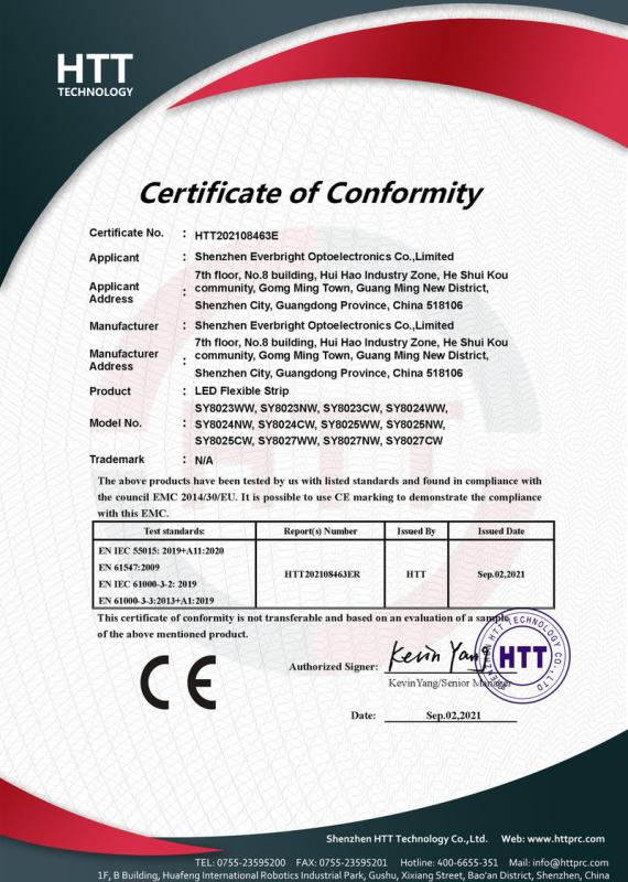 CE - Shenzhen Everbright Optoelectronics Co.,Limited