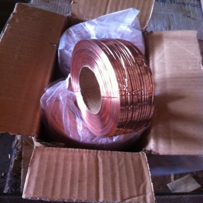 China Cardboard Nail Flat Wire Copper Coated Cardboard Flat Wire 18# Copper Coated Flat Wire Stitching 18# 19# 20# for sale