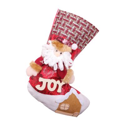 China Hanging Decoration Toy Christmas Trees Gift Ornament Wholesale Plush Velvet Stuffed Plush Christmas Stocking for sale