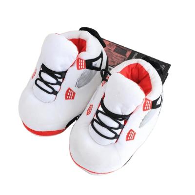 China Plush Soleslip Slipper aj Yeezy Sneakers Plush Women Men Sneaker Slippers Same Popular Home Sneaker Slippers for sale