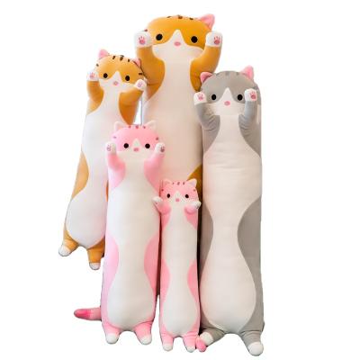 China Plush Toy Customized Plush Toy Cat Big Hugging Cartoon Long Soft Cat Kitten Legs Sleeping Pillow for sale