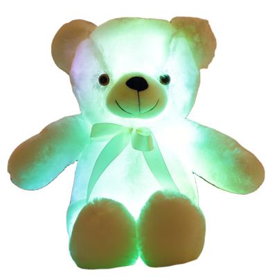 China Gift Made In China Color Changing Light Toys Led Plush Toy With Love Heart Colorful Stuffed Teddy Bear Doll for sale