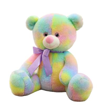 China High Quality Gift Rainbow Colored Bears Teddy Bear Plush Toy Cute Custom Made for sale