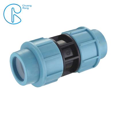 China PP Compression Fittings HDPE High Pressure Compression Pipe Fittings PP Coupling Equal for sale