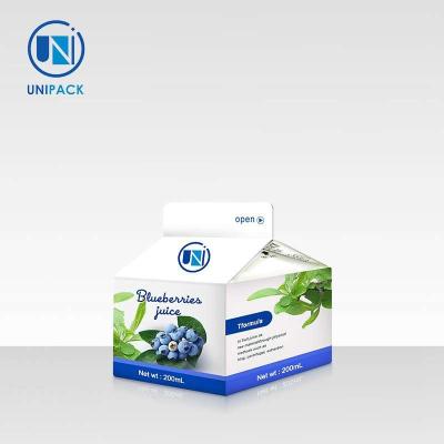 China Beverage Packaging Material Pak Fruit Package Box For Juice Milk Cartons Fruit Gable Top Carton for sale