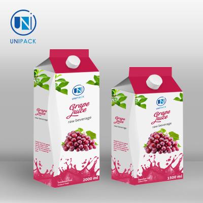 China Beverage Fruit Juice Gable Top Carton  Paperboard Paper Type for sale