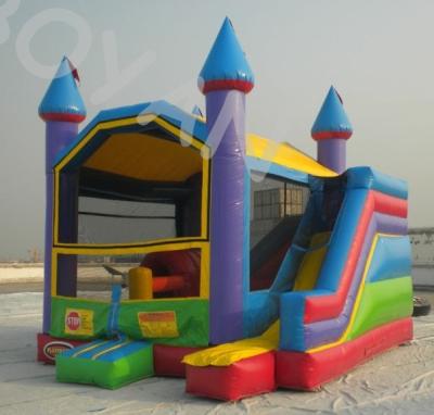 China interior & Rainbow outdoor arch entertainment inflatable bouncers for kids inflatable moonwalk bouncing castle with slide for sale