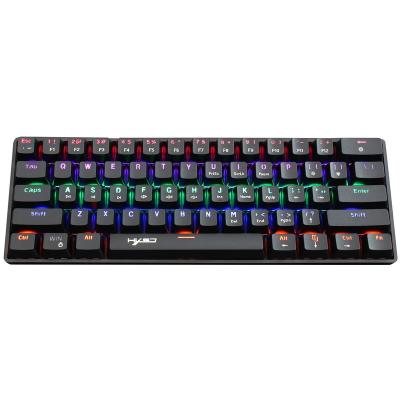 China Anti-ghosting Mini Hit Professional 61 Keys V900 Gaming RGB Light Wired Mechanical Keyboard for sale