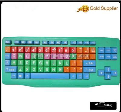 China Classic Kids Using Colorful Keys Big Letter Keyboard Cable USB Keyboard For Early Teching for sale