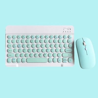 China For Tablets 10 Inch Colorful IOS Android Windows System Wireless Keyboard And Mouse Round Keycap Set for sale