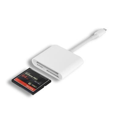 China High Speed ​​Mobile Phone 3 in 1 OTG Adapter TF SD CF Card Reader for sale