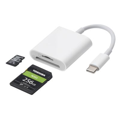 China Plastic USB-C Type C To SD TF Memory Card Reader Writer Type C Digital Smart Card Reader for sale