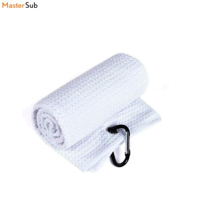 China Sublimation Manufacturer Blank Sublimation Golf Towel, Blank Golf Towel With Microfiber Waffle Pattern for sale