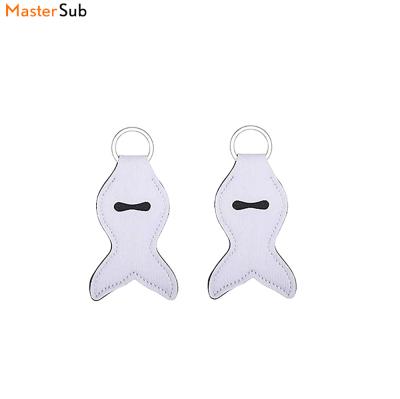 China Fashionable Sublimation Mute Key Chain Holder in Fish Shape, Neoprene Key Chain Bag for Lip Pomade Stick Lipstick for sale