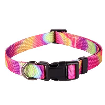 China Lights Wholesale Custom Pet Collar Tie Dye Colorful Exclusive Luxury Dog Collar for sale