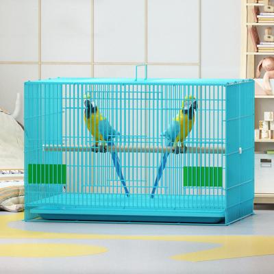 China Stored Foldable Peony Parakeet Bird Cages With Breeding Door for sale