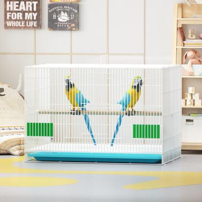 China Pet Cage Luxury Iron Stocked Folding Bird Cage For Parret Small Finches Parrot Cage for sale