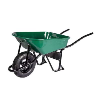 China Tools Galvanized Tray Unicycle Family Heavy Metal Garden Cart With Pneumatic Wheel for sale