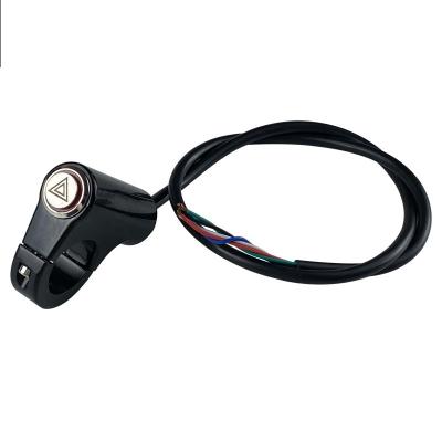 China Universal Aluminum Alloy Motorcycle Metal Switch Modified Handlebar Tap Aluminum Alloy Double Jump Warning Lamp Switch With LED Indicator for sale