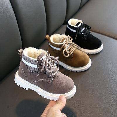 China Other Hot 2022 Autumn/Winter New Children's Shoes Girls Cotton Padded Leather Ankle Boots Boys Fashion Martin Boots for sale