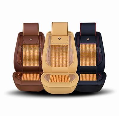 China Protect original seats cool woodenn beads car seat cover cushion with leather for sale