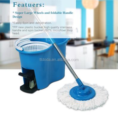 China Sustainable Multi-function Cleaning Wringer Mop Bucket / Twist Broom Cleaning Broom With Spinning Bucket for sale