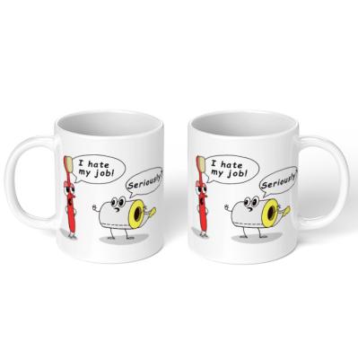 China Viable Cute Mood Funny Sublimation Mugs Advertising Custom Promo Pattern Ceramic Water Mug for sale