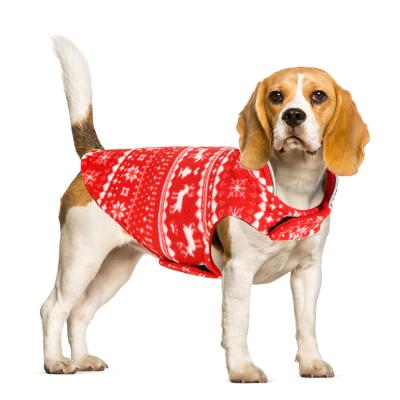 China Western Christmas Pet Clothes For Winter Use Double Sided Padded Printed Fleece Jacket Coat Dog Clothes for sale