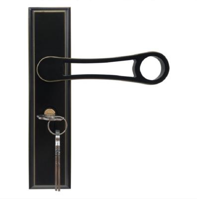 China Factory Direct Sales Modern Goods Black Copper Zinc Alloy Door Handle Lock For Bathroom Door for sale