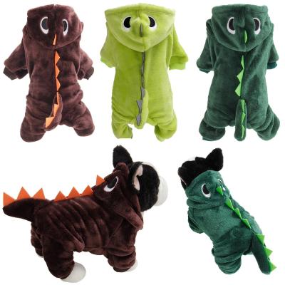 China Sustainable Pet Winter Clothes Imitating Cute Funny Dinosaurs And Pet Makeovers Clothes for sale