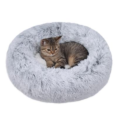 China Mechanical Washing Mechanical Hot Sale Cute Plush Deep Sleep Cat Pet Beds Creative Soft Luxury for sale